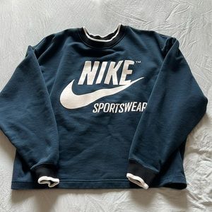 Women’s blue cropped Nike sweatshirt